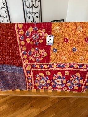 K41 Reversible Twin Kantha Quilt